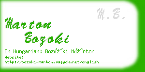 marton bozoki business card